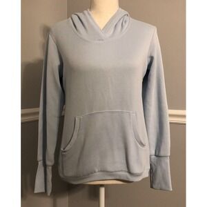 Adidas Top Woman's small hoodie Blue long sleeve pullover embroidered